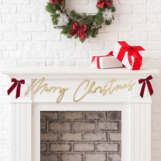 Hootyballoo | Santa Baby Gold Merry Christmas Banner | Christmas Decorations NZ