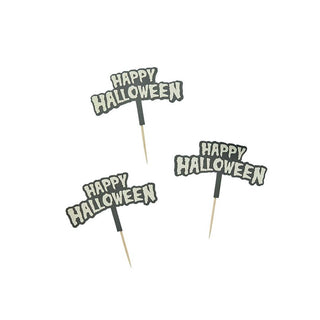Retro Halloween Glow in the Dark Cupcake Topper