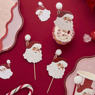 Hootyballoo | Santa Baby Pom Pom Cupcake Toppers | Christmas Cake Decorations NZ