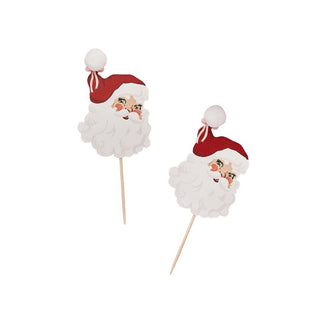 Santa Baby Pom Pom Cupcake Toppers - 12 Pkt