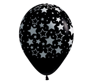 Black Metalink Stars Balloons - 25 Pkt