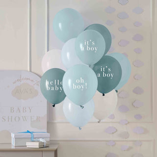 Ginger Ray | Oh Boy Balloon Bundle | Blue Baby Shower Supplies NZ