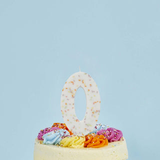 Giant Sprinkle Number 0 Candle