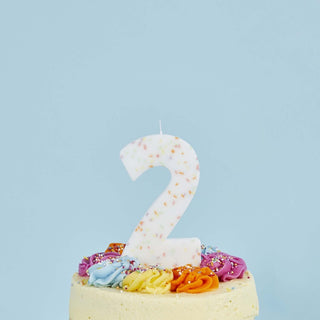 Hootyballoo | Giant Sprinkle Number 2 Candle | 2nd Birthday Cake Decorations NZ