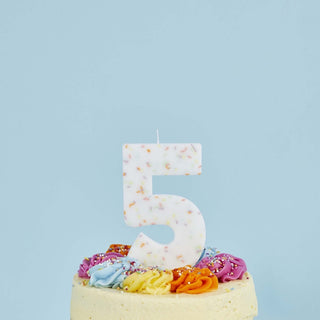 Giant Sprinkle Number 5 Candle