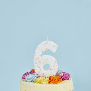 Hootyballoo | Giant Sprinkle Number 6 Candle | 6th Birthday Cake Decorations NZ