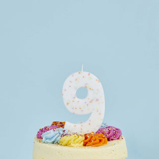 Hootyballoo | Giant Sprinkle Number 9 Candle | 9th Birthday Cake Decorations NZ