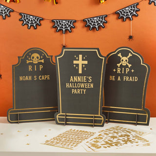 Hootyballoo | Spell Yeah! Gravestone Customisable Signs | Halloween Party Supplies NZ