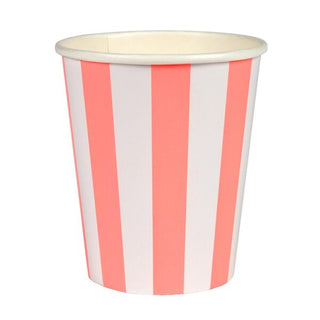 Meri Meri Coral Stripe Cups | carnival party NZ