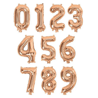 Small Number Foil Balloon - Rose Gold