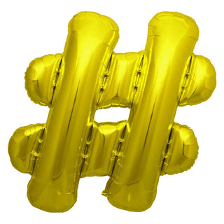 Giant Gold Hashtag Foil Balloon