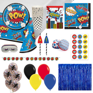 Deluxe Superhero Party Pack for 8 - SAVE 10%