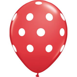 Red Polka Dot Balloons - 6 Pkt