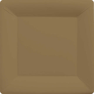 Gold Square Plates - Lunch 20 Pkt
