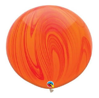 Orange Red Marble Balloons