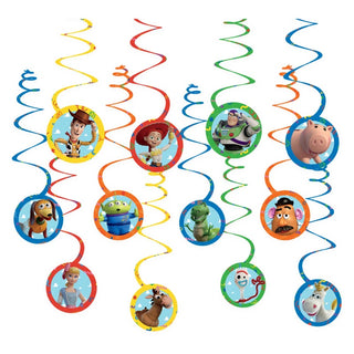 Toy Story Hanging Swirl Decorations - 12 Pkt