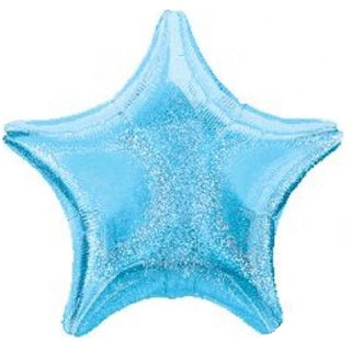 Holographic Star Pastel Blue Dazzler Foil Balloon | Blue Party Supplies NZ