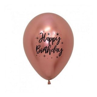 Sempertex | Happy Birthday Radiant Reflex Rose Gold Balloon - 6 Pkt | Happy Birthday Balloons NZ