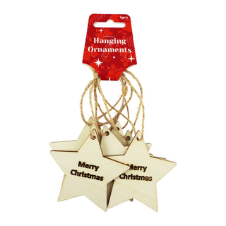 Wooden Hanging Star Ornaments | Christmas Decorations NZ