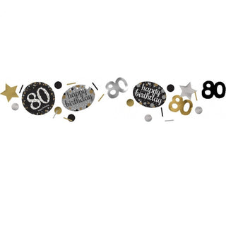 Sparkling Black Confetti - 80th