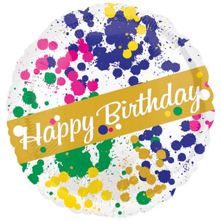 Rainbow Paint Splatter Happy Birthday Foil | Happy Birthday Foil Balloon