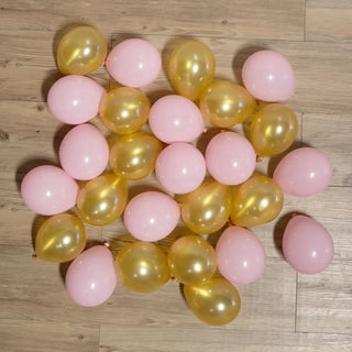 Baby Pink and Gold Mini Balloons - 60 Pkt