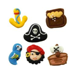 Edible Pirate Edible Icing Dec Ons - 6 Pack