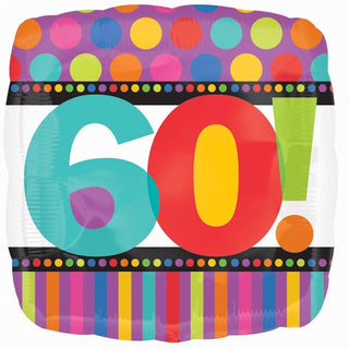 Age 60 Spots & Stripes Foil Balloon