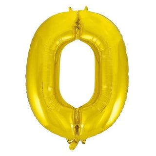 Giant Gold Number Foil Balloon - 0