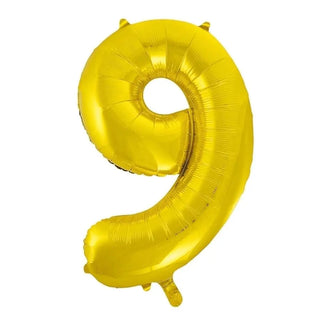Giant Gold Number Foil Balloon - 9