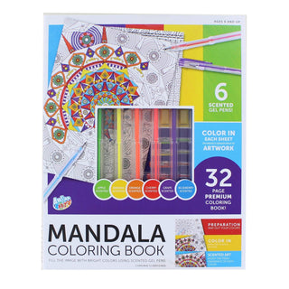 Mandala Colouring Book & Scented Gel Pens | Colouring Books NZ