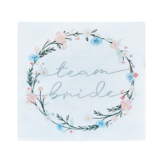 Ginger Ray Boho Floral Team Bride Hen Party Napkins - 16 Pkt