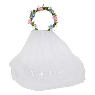 Ginger Ray Boho Bride Headband with Embroidered Veil