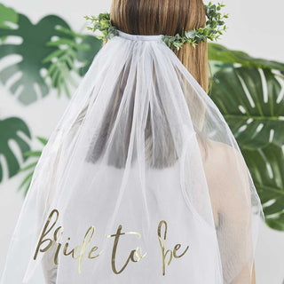 Ginger Ray | Botanical Hen Party Bridal Crown with Veil | Hen Party Supplies NZ