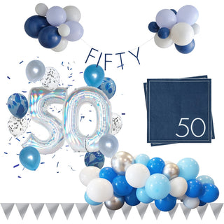 Blue 50th Birthday Party Pack