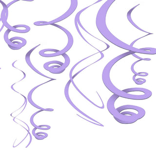 Lilac Hanging Swirl Decorations - 12 Pkt