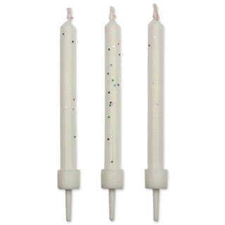 PME | White Glitter Candles | White Cake Decorations NZ