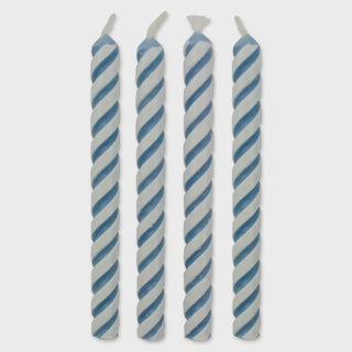 PME | Blue striped candles 24 pack | Blue Party Supplies NZ