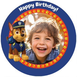 Personalised Paw Patrol Chase Edible Cake Image | Paw Patrol Party Supplies NZ