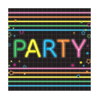 Neon Party Napkins - Lunch 20 Pkt