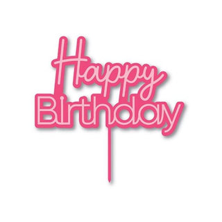Pink Happy Birthday Acrylic Cake Topper | Pink Cake Decorations NZ