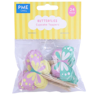 PME Butterfly Cupcake Toppers - 24 Pkt