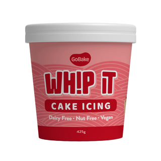 GoBake | Vanilla Bright Red Whip It Cake Icing 425g | Red Cake Decorations NZ