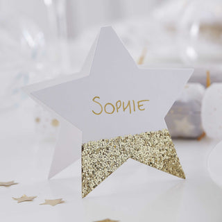Ginger Ray Gold Glitter Star Place Cards - 6 Pkt