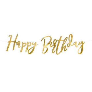 Gold Cursive Happy Birthday Garland