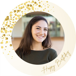 Personalised Gold Happy Birthday Edible Cake Image | Gold Birthday Cake Decorations NZ