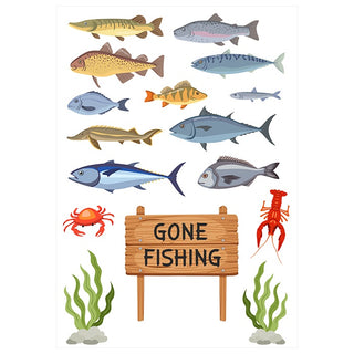 Gone Fishing Edible Icing Icons | Fishing Cake Decorations NZ