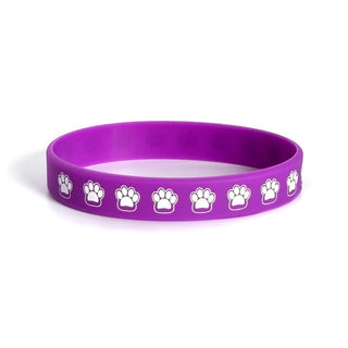 Purple Paw Print Silicone Bracelet