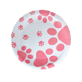 Pink Paw Print Plates | Cat Party Supplies NZ