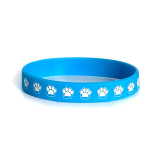 Sky Blue Paw Print Silicone Bracelet
